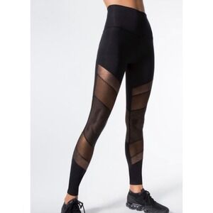 Beyond Yoga Soleil Limited Edition High Waisted Leggings Black Gold Mesh XS